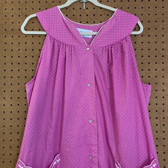Vintage Laura Dee Intimates Slip Night House Dress Dainty Cottagecore Purple Bow - Picture 2 of 9